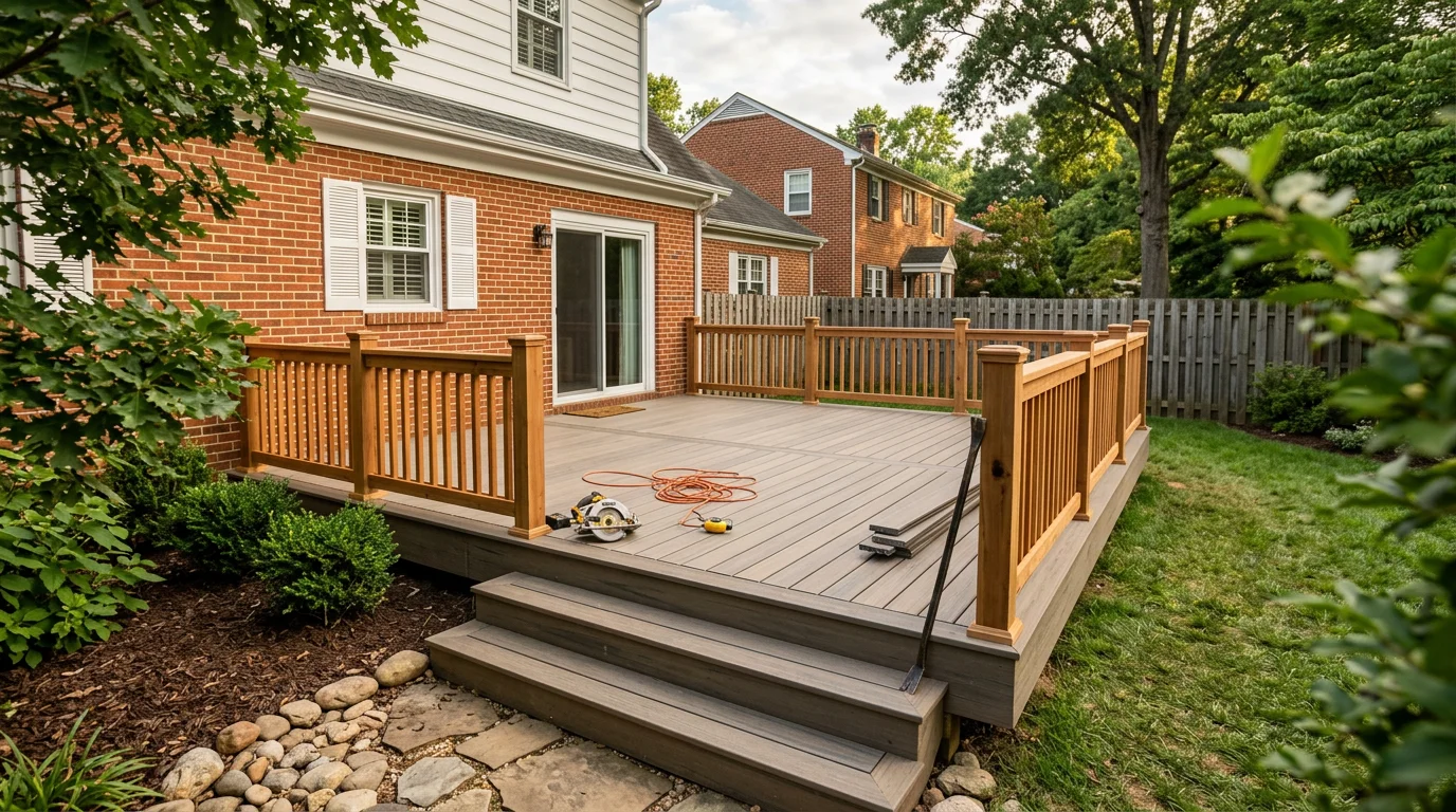 Custom deck built by Johnston's Deck and Fence in the Richmond, Virginia area